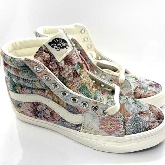 Vans Sk8-Hi Tapestry Vintage Metallic Floral High Top Sneakers 8.5 - Picture 7 of 8